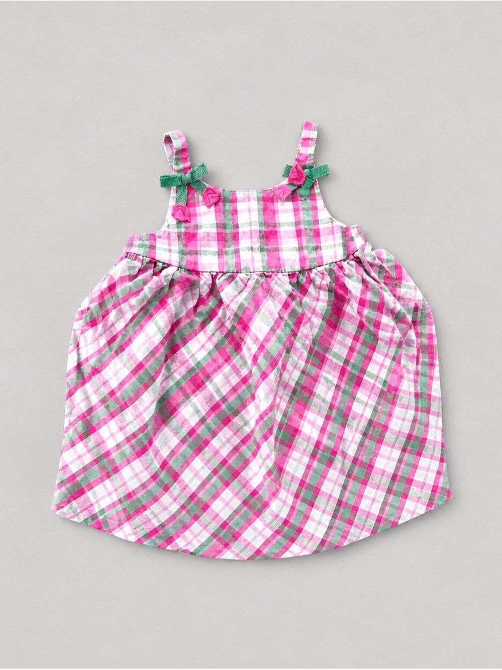 Gymboree 12-18 months Cotton Pink & Green Plaid Sundress - Girls